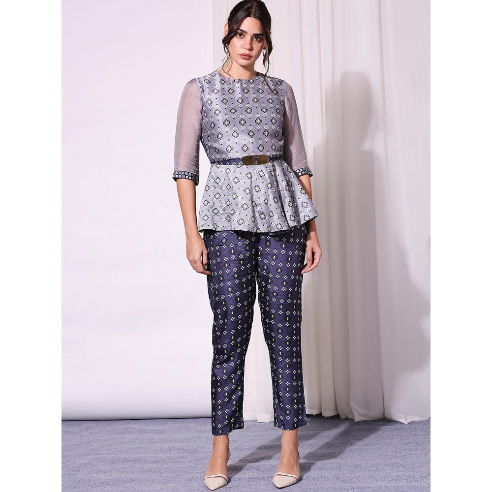 Soup By Sougat Paul Blue Pant Set - Set of 3