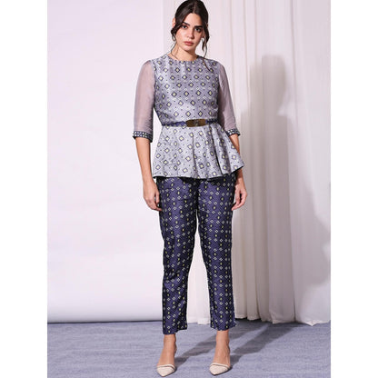 Soup By Sougat Paul Blue Pant Set - Set of 3