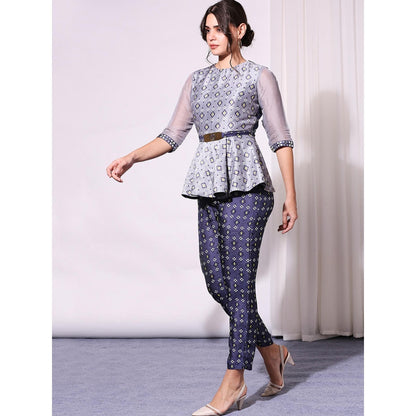 Soup By Sougat Paul Blue Pant Set - Set of 3