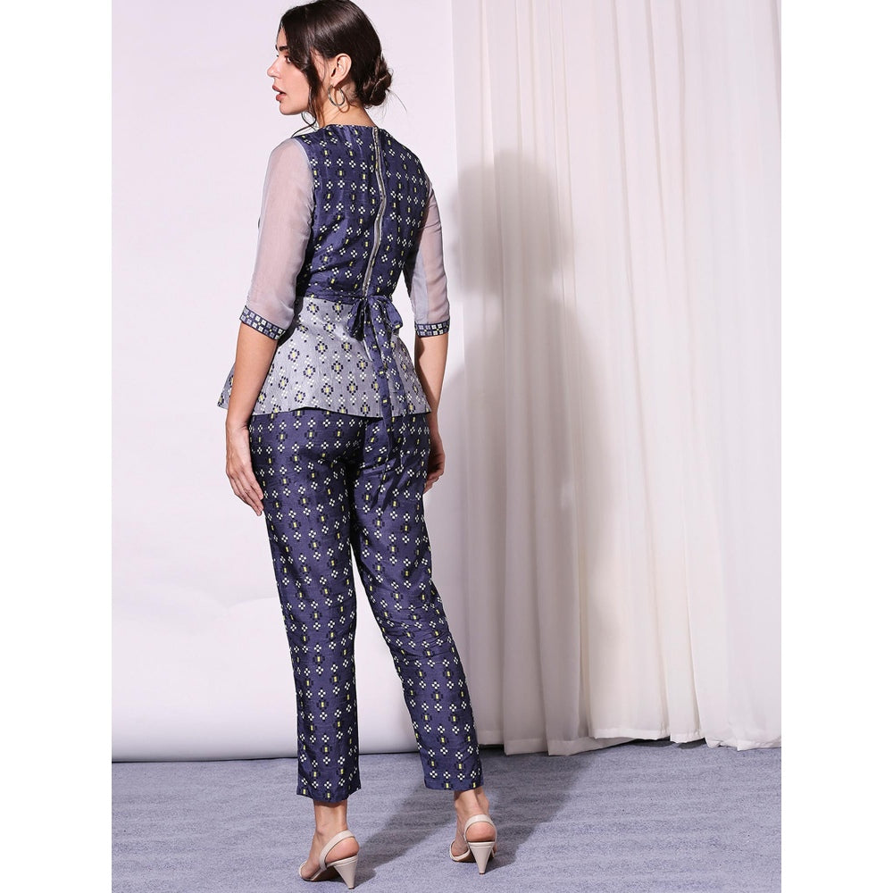 Soup By Sougat Paul Blue Pant Set - Set of 3