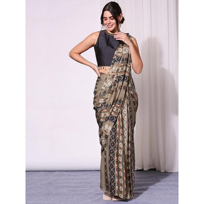 Soup By Sougat Paul Multi Colour Saree with Blouse (Set of 2)