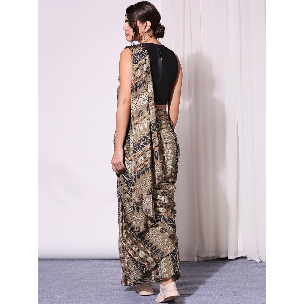 Soup By Sougat Paul Multi Colour Saree with Blouse (Set of 2)