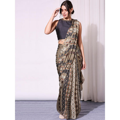 Soup By Sougat Paul Multi Colour Saree with Blouse (Set of 2)