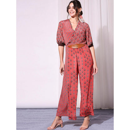 Soup By Sougat Paul Coral Jumpsuit