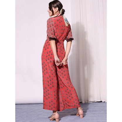 Soup By Sougat Paul Coral Jumpsuit