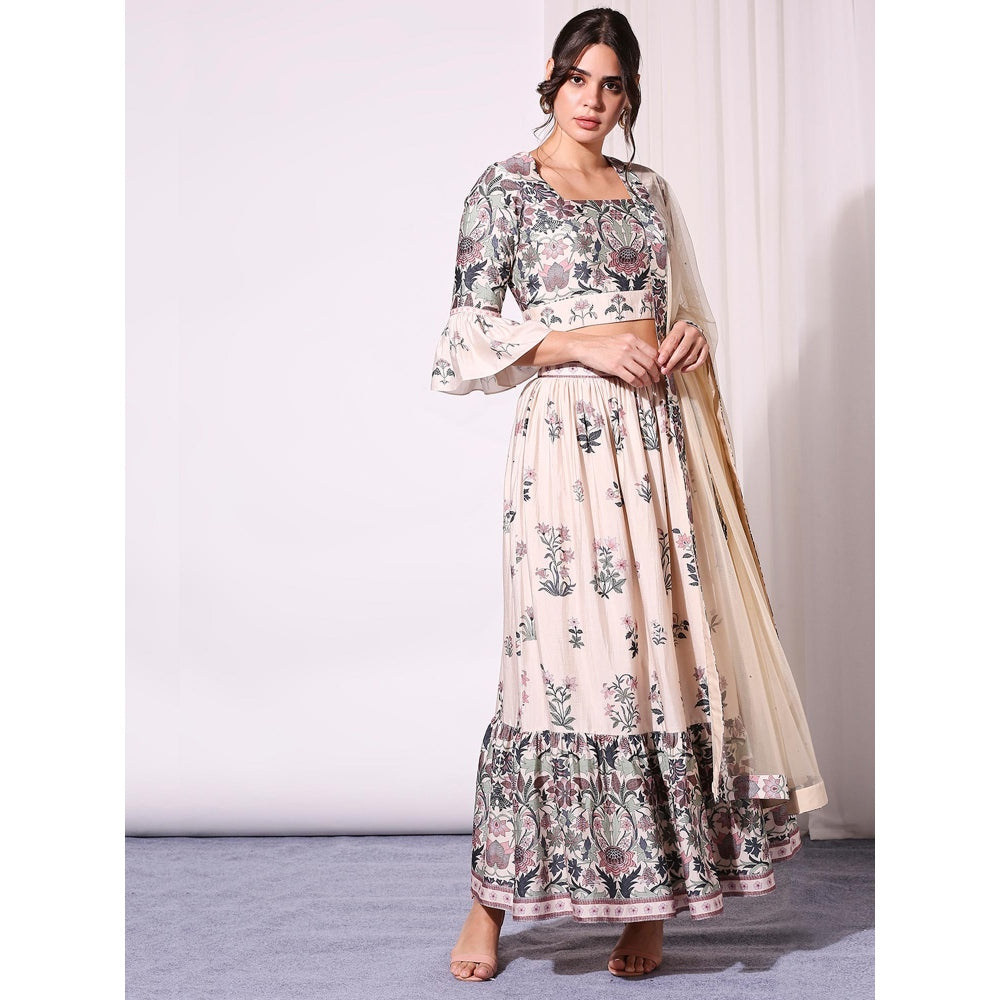 Soup By Sougat Paul Off White Skirt -Set of 3