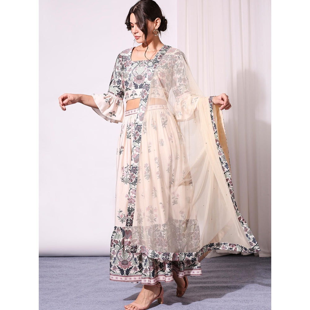 Soup By Sougat Paul Off White Skirt -Set of 3