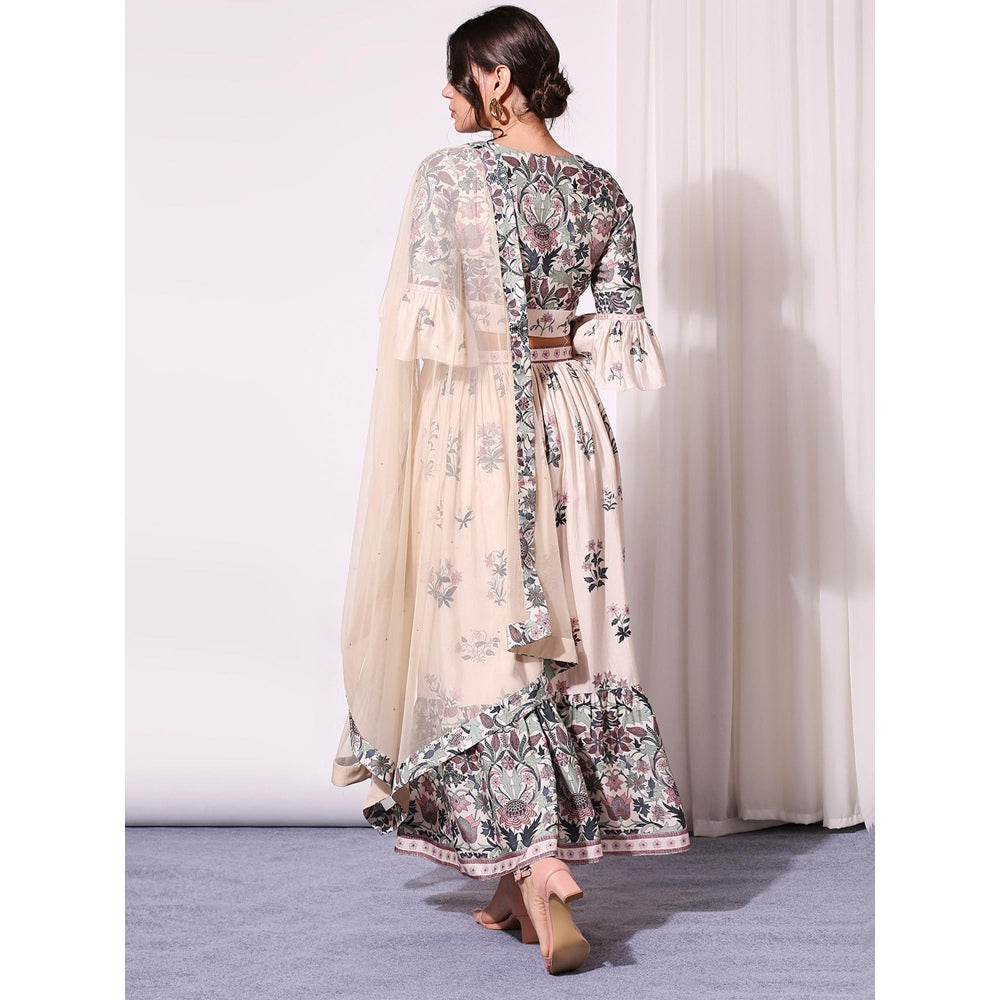 Soup By Sougat Paul Off White Skirt -Set of 3