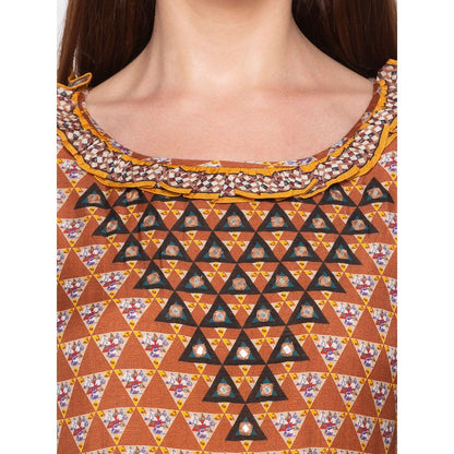 Soup by Sougat Paul Brown Printed Midi Dress - Customisable