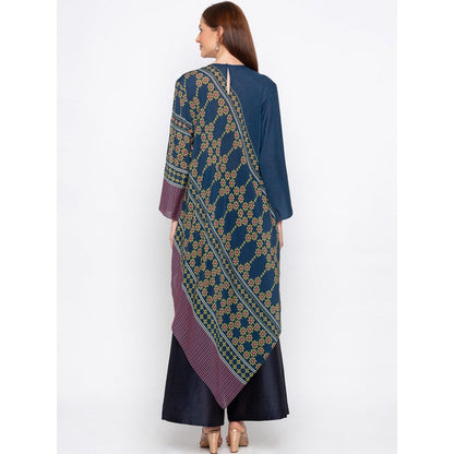 Soup by Sougat Paul Teal Printed Tunic With Palazzo - Customisable (Set of 2)