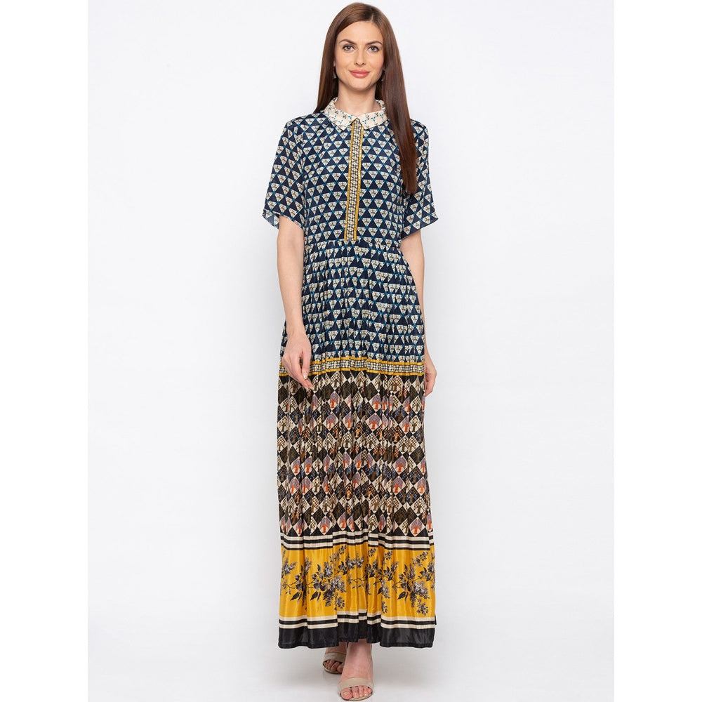 Soup by Sougat Paul Multicolor Collar Neck Dress - Customisable