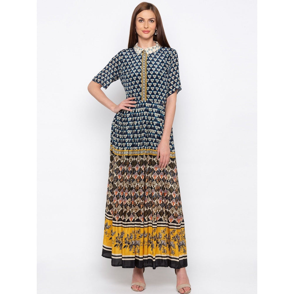 Soup by Sougat Paul Multicolor Collar Neck Dress - Customisable