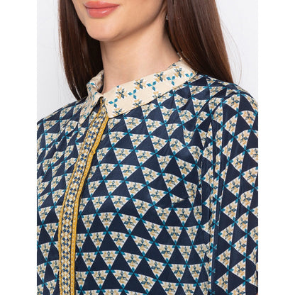 Soup by Sougat Paul Multicolor Collar Neck Dress - Customisable