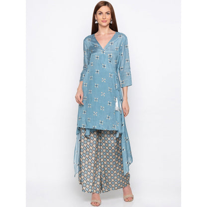 Soup by Sougat Paul Blue Printed Kurta With Palazzo - Customisable (Set of 2)