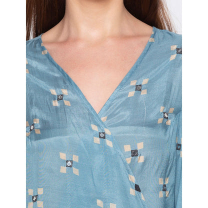 Soup by Sougat Paul Blue Printed Kurta With Palazzo - Customisable (Set of 2)