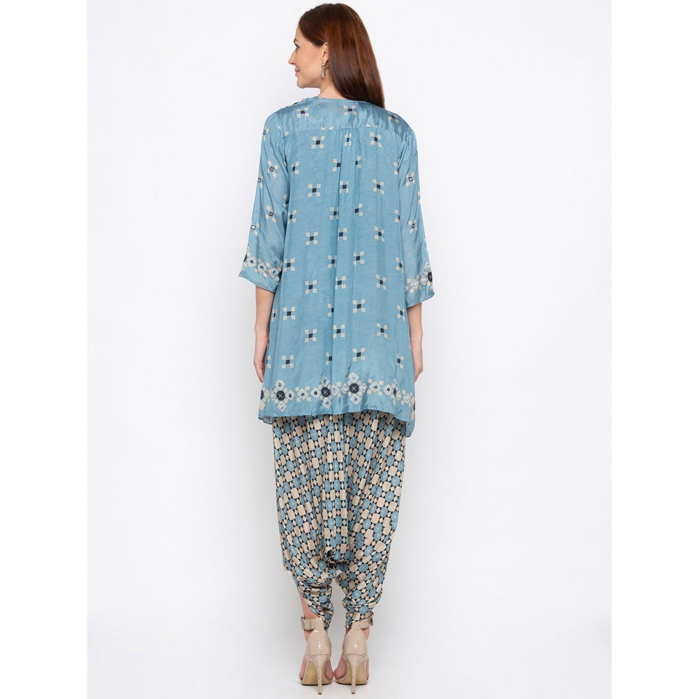 Soup by Sougat Paul Multicolor Jumpsuit With Printed Jacket - Customisable (Set of 2)