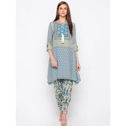 Soup by Sougat Paul Blue Printed Kurta With Dhoti Pants - Customisable (Set of 2)