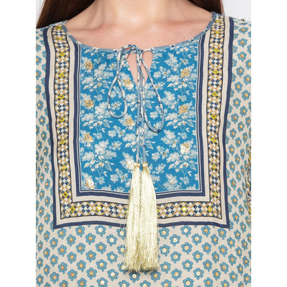 Soup by Sougat Paul Blue Printed Kurta With Dhoti Pants - Customisable (Set of 2)