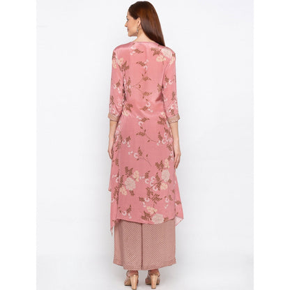 Soup by Sougat Paul Pink Printed Wrap Kurta With Palazzo - Customisable (Set of 2)