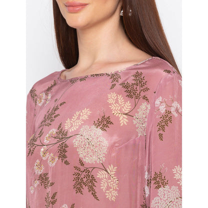 Soup by Sougat Paul Pink Printed High Low Kurta With Palazzo - Customisable (Set of 2)