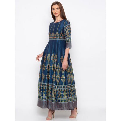 Soup by Sougat Paul Teal Printed Maxi Dress - Customisable