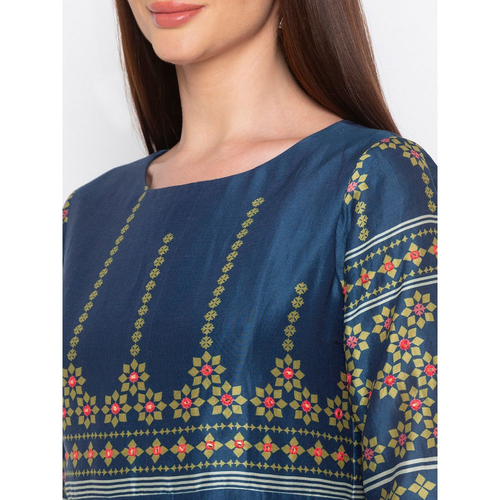 Soup by Sougat Paul Teal Printed Maxi Dress - Customisable