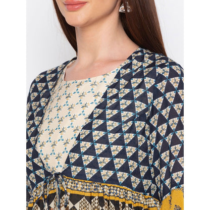 Soup by Sougat Paul Multicolor Printed Dress With Jacket - Customisable (Set of 2)