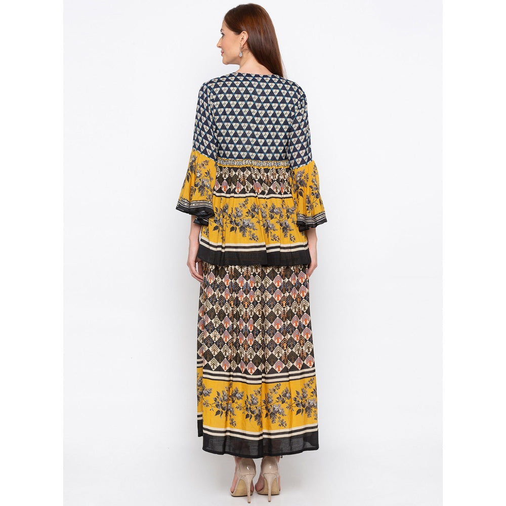 Soup by Sougat Paul Multicolor Printed Dress With Jacket - Customisable (Set of 2)