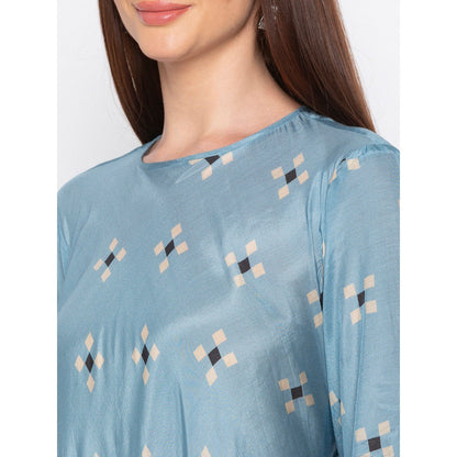 Soup by Sougat Paul Blue Printed Kurta With Palazzo (Set of 2)