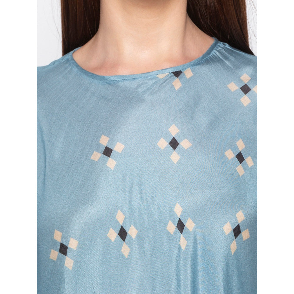 Soup by Sougat Paul Blue Printed Kurta With Palazzo (Set of 2)