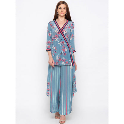 Soup by Sougat Paul Blue Printed Kurta With Palazzo (Set of 2)