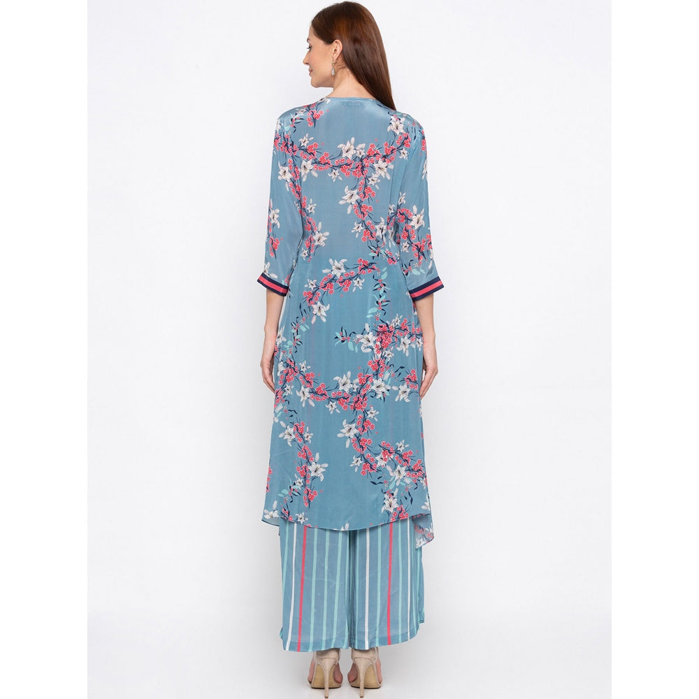 Soup by Sougat Paul Blue Printed Kurta With Palazzo (Set of 2)