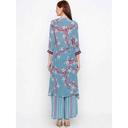 Soup by Sougat Paul Blue Printed Kurta With Palazzo (Set of 2)