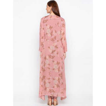 Soup by Sougat Paul Pink Printed Jumpsuit With Jacket - Customisable (Set of 2)