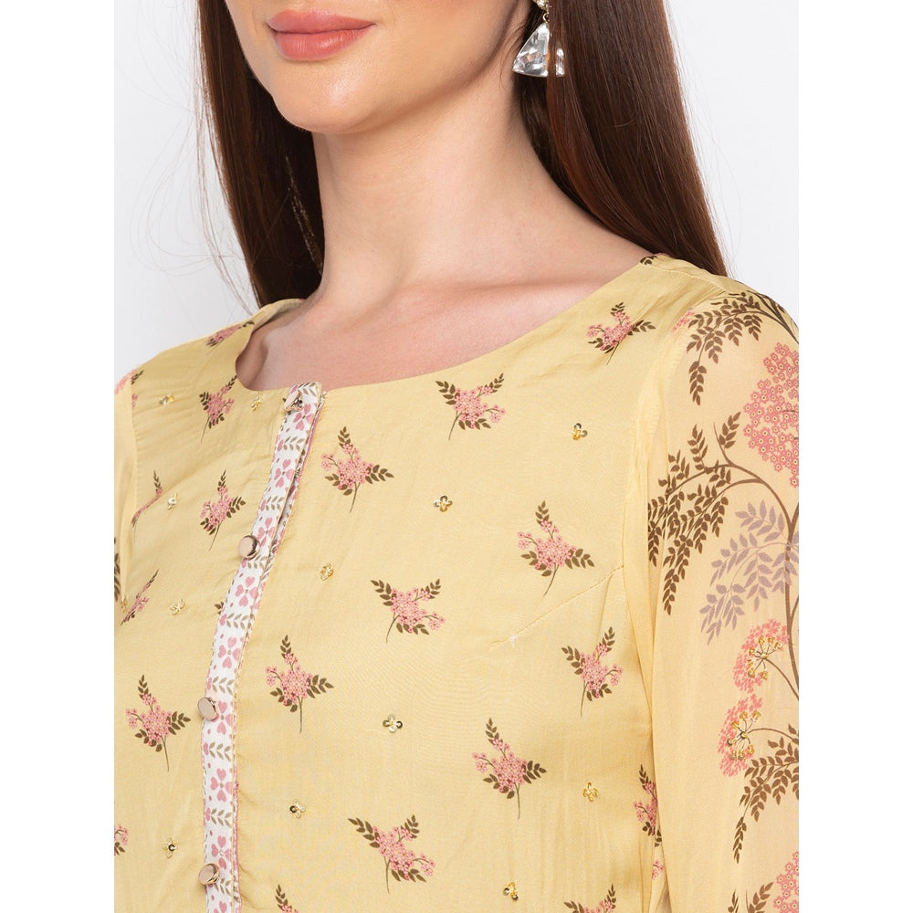 Soup by Sougat Paul Yellow Printed Asymmetric Dress - Customisable