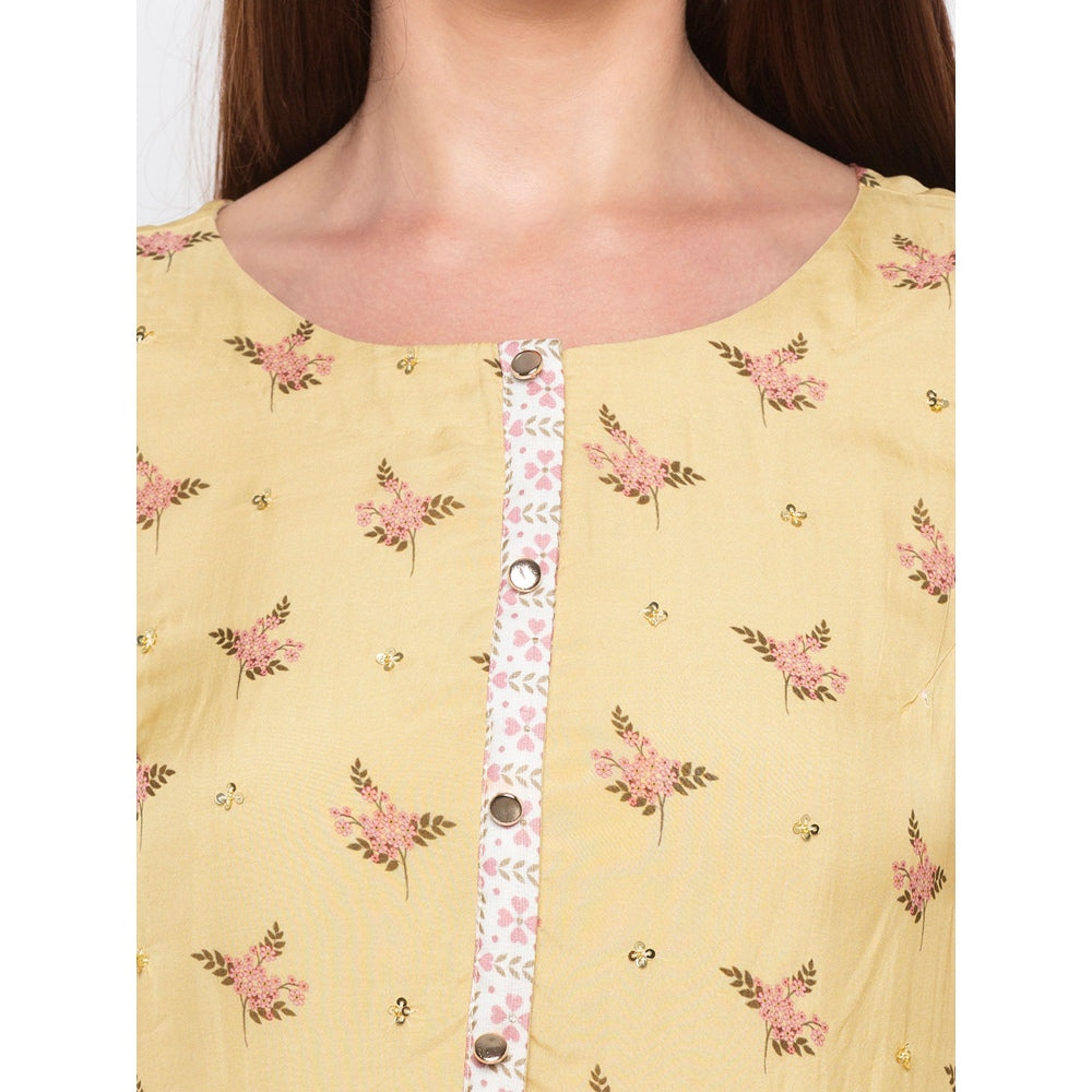 Soup by Sougat Paul Yellow Printed Asymmetric Dress - Customisable