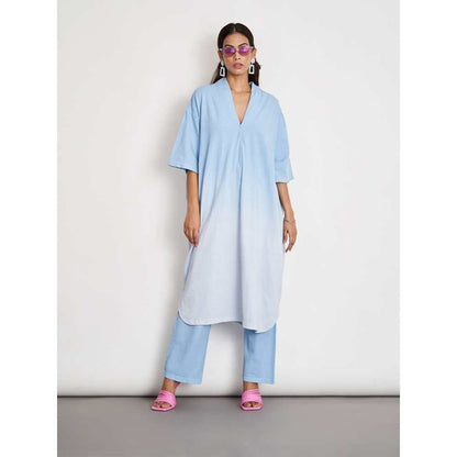 SPACE Thia Kimono Co Ord Set Starlight Blue (Set of 2)