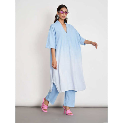 SPACE Thia Kimono Co Ord Set Starlight Blue (Set of 2)
