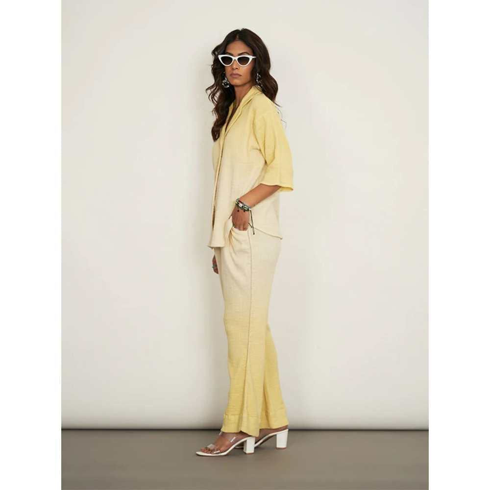 SPACE Itza Co Ord Set Pastel Yellow (Set of 2)