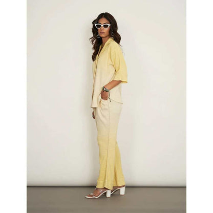 SPACE Itza Co Ord Set Pastel Yellow (Set of 2)