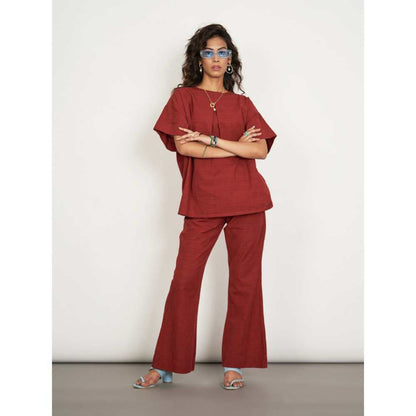 SPACE Scarlet Co Ord Set Burgundy (Set of 2)