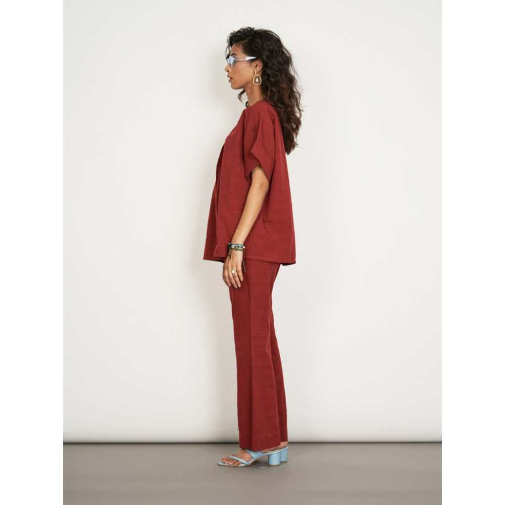 SPACE Scarlet Co Ord Set Burgundy (Set of 2)