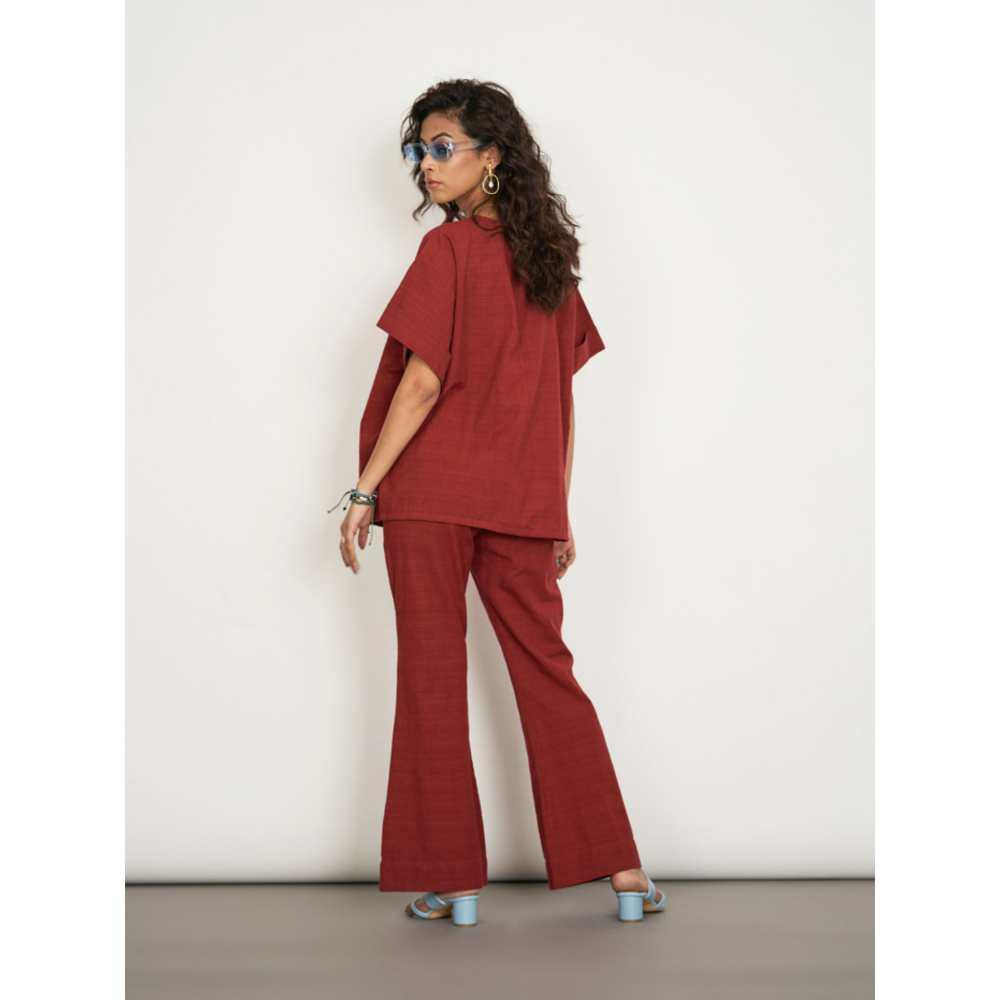 SPACE Scarlet Co Ord Set Burgundy (Set of 2)