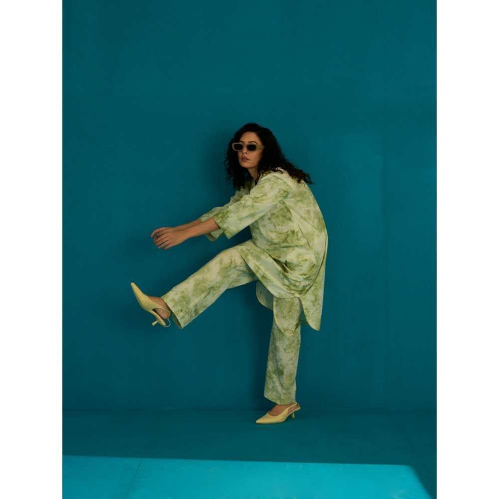 SPACE Tsukiyo Co Ord Set Green (Set of 2)