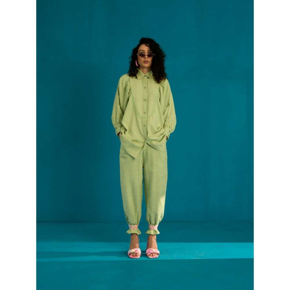 SPACE Shinmai Day Co Ord Set Green (Set of 2)