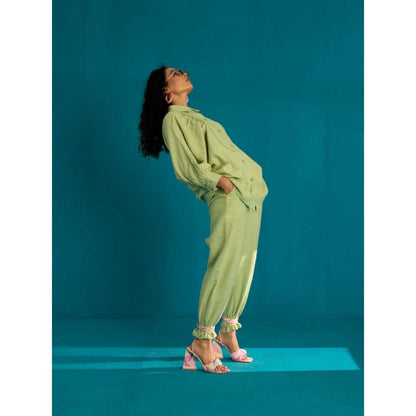 SPACE Shinmai Day Co Ord Set Green (Set of 2)