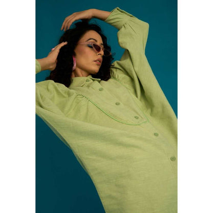 SPACE Shinmai Day Co Ord Set Green (Set of 2)