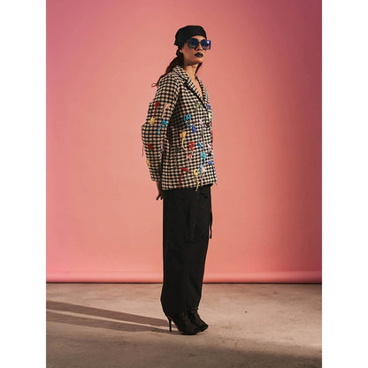 SPACE Black Embroidered Andromeda-Blazer