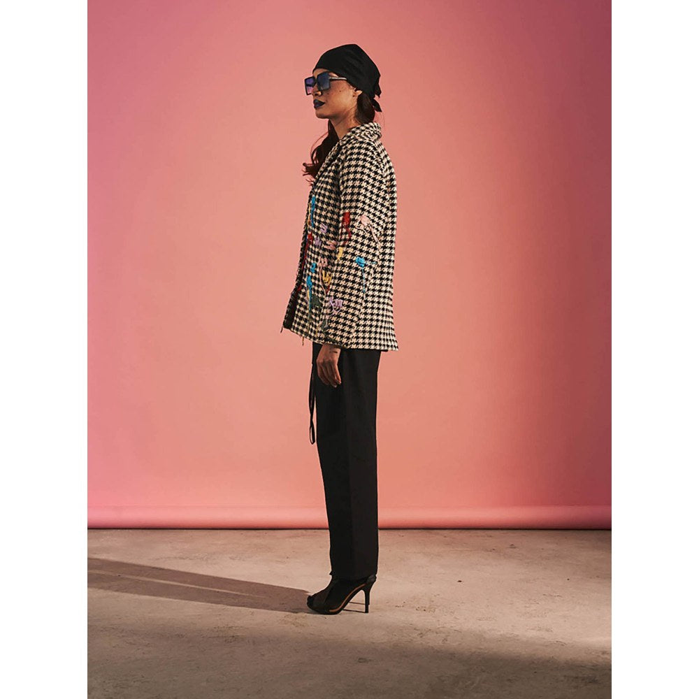 SPACE Black Embroidered Andromeda-Blazer