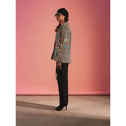 SPACE Black Embroidered Andromeda-Blazer